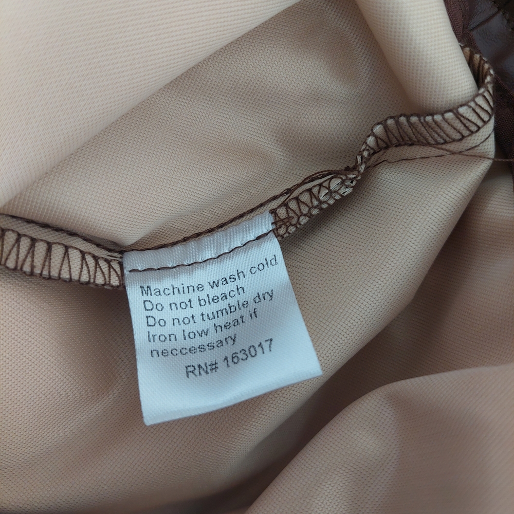 NWT Princess Polly Brown Faux Leather High Rise Straight Leg Pants - Size 4 - Picture 8 of 10
